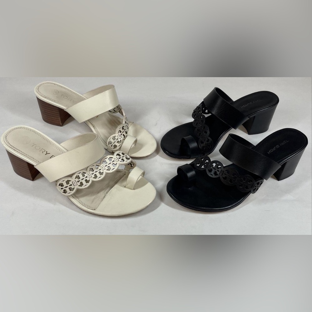 Tory Burch Tiny Miller Toe Ring Sandals In Black … - image 2